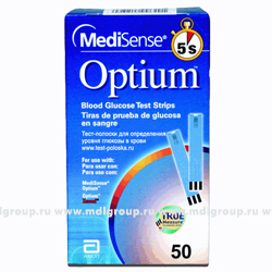 Тест-полоски Медисенз Оптиум Плюс №50